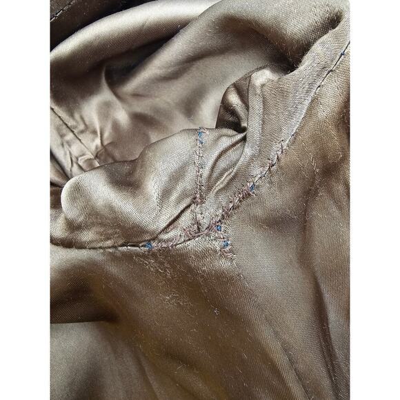 Vtg 70s Miss Gallery Women's S/M Brown & Tan Plaid Retro Wool Trench Coat w/Belt - Picture 6 of 12